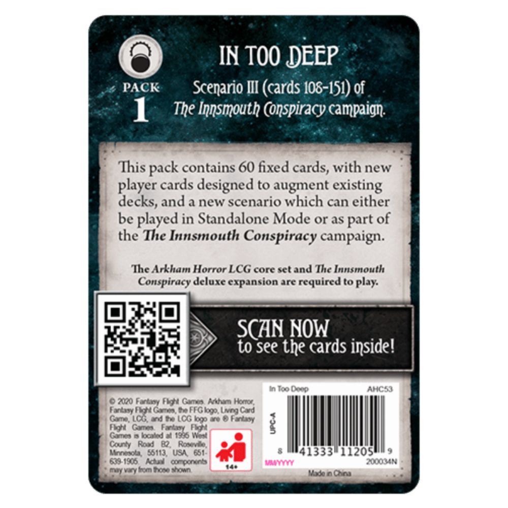 Arkham Horror LCG | In Too Deep Mythos Pack