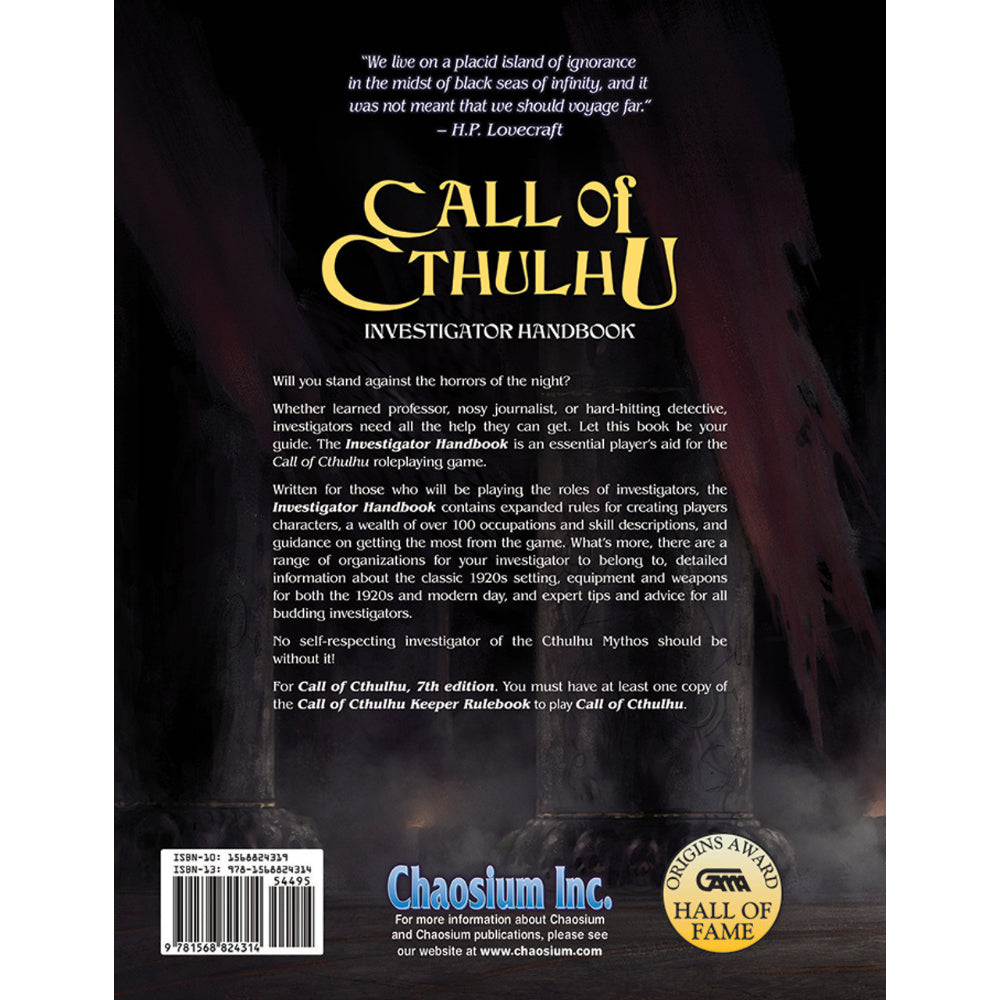Cthulhu RPG Call of Cthulhu Investigator Handbook (7th ed.)
