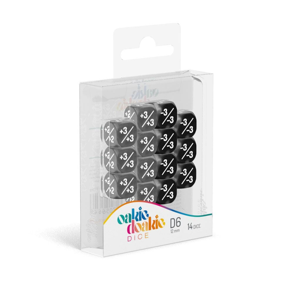 Oakie Doakie Dice D6 Dice 12 mm Positive/Negative - Black