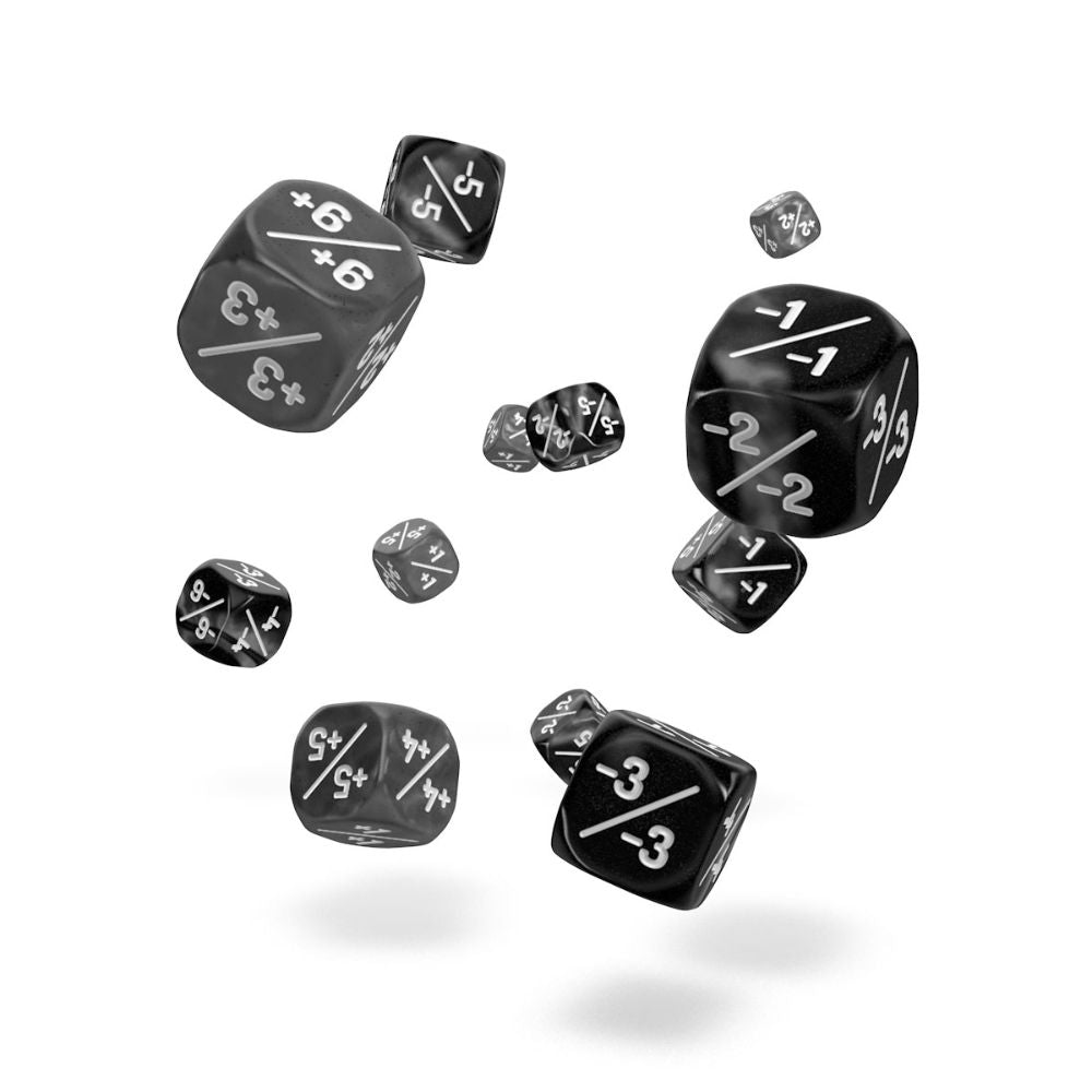 Oakie Doakie Dice D6 Dice 12 mm Positive/Negative - Black