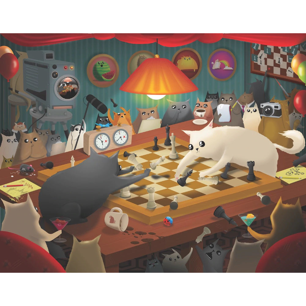 Exploding Kittens Puzzle - Cats Playing Chess (1000pc)