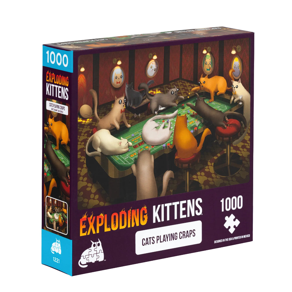 Exploding Kittens Puzzle - Cats Playing Craps (1000pc) - Level Up Store