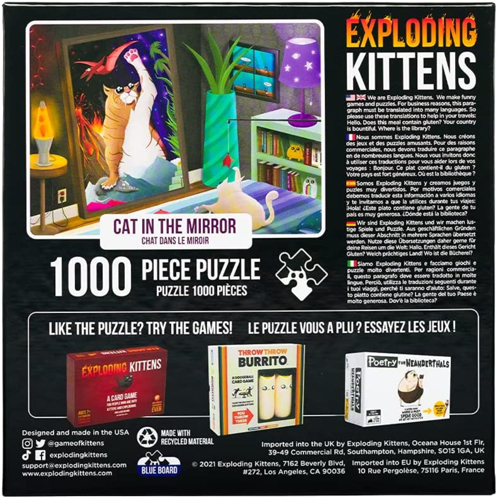 Exploding Kittens Puzzle - Cat Mirror (1000pc) - Level Up Store