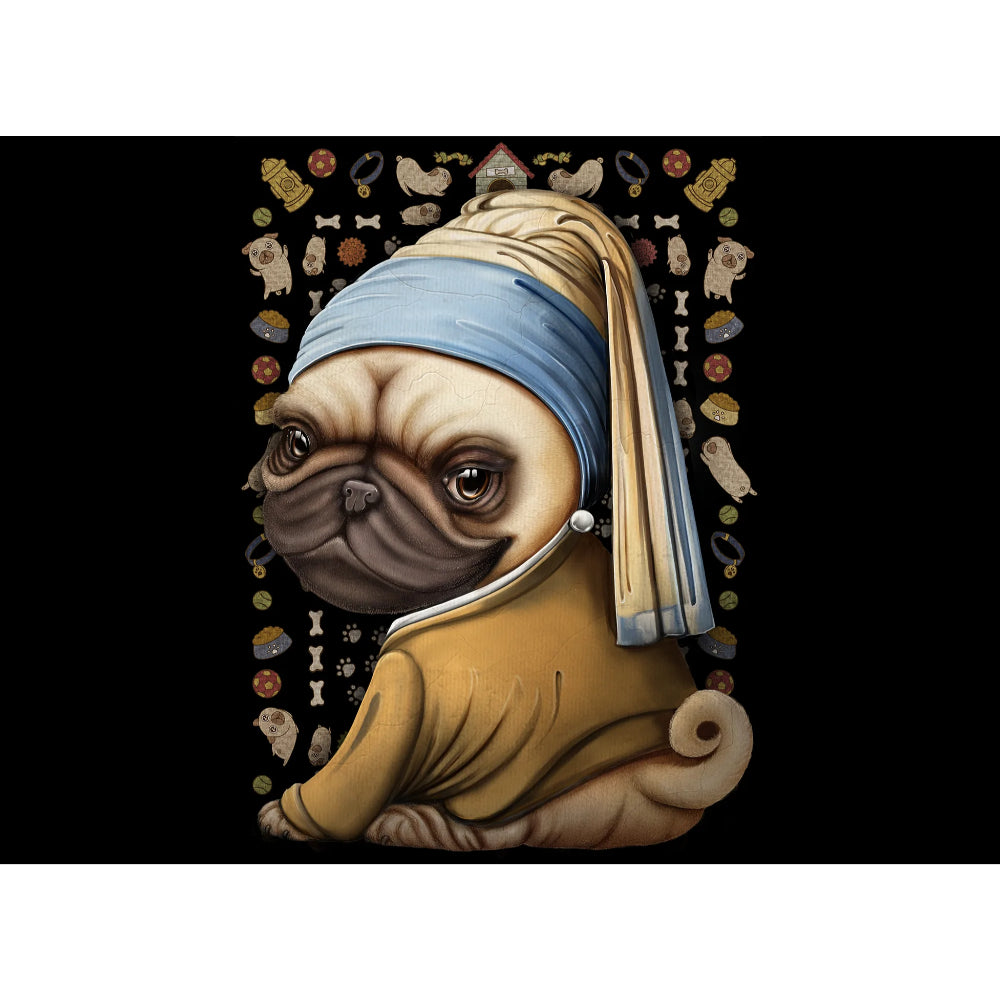 Explode Pug Exploding Kittens Puzzle - Pug With a Pearl Earring (1000pc) - Level Up ...