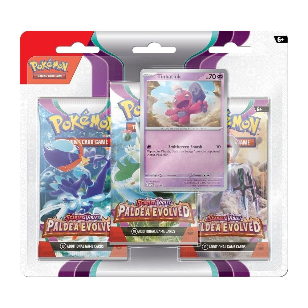 Pokemon: Scarlet & Violet | Paldea Evolved | 3-pack Blister | Tinkatink