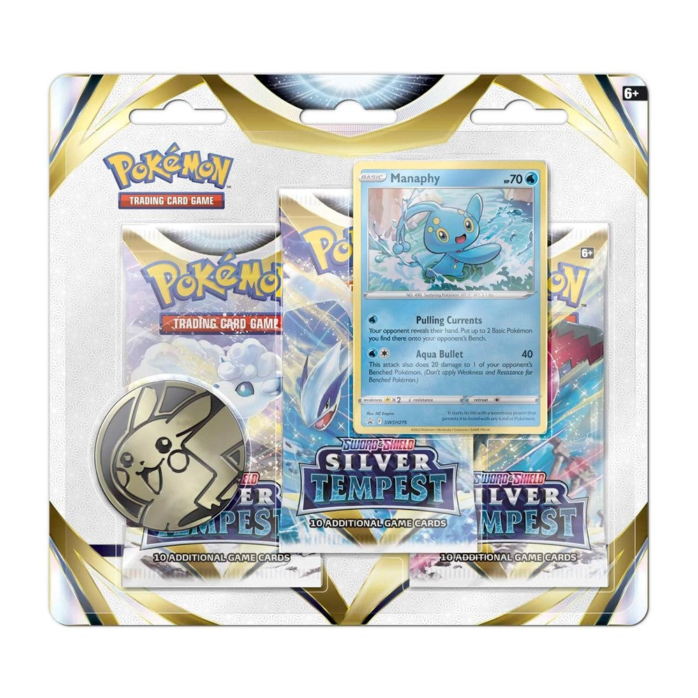 Pokemon Sword &amp; Shield Silver Tempest |  3-Pack Blister | Manaphy