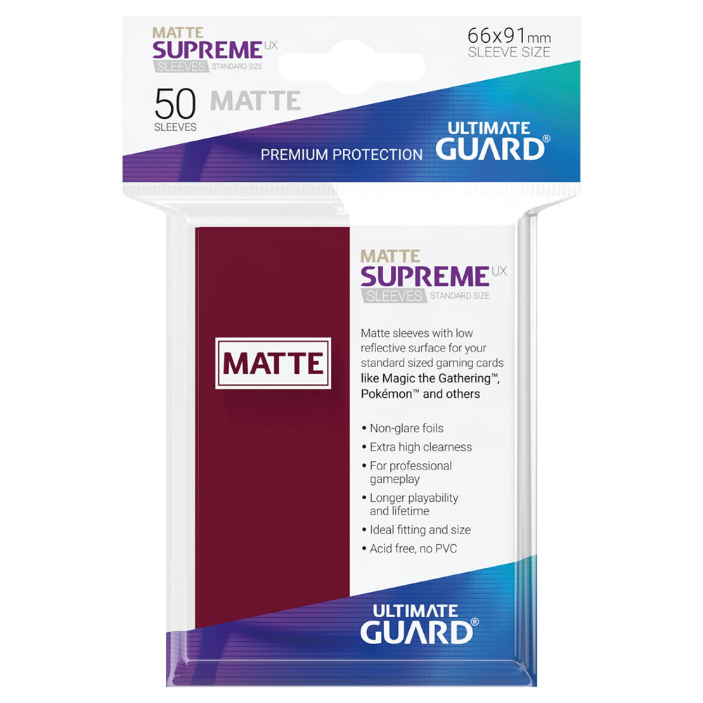 Ultimate Guard Supreme Sleeves Std Size Matte Burgundy (50)