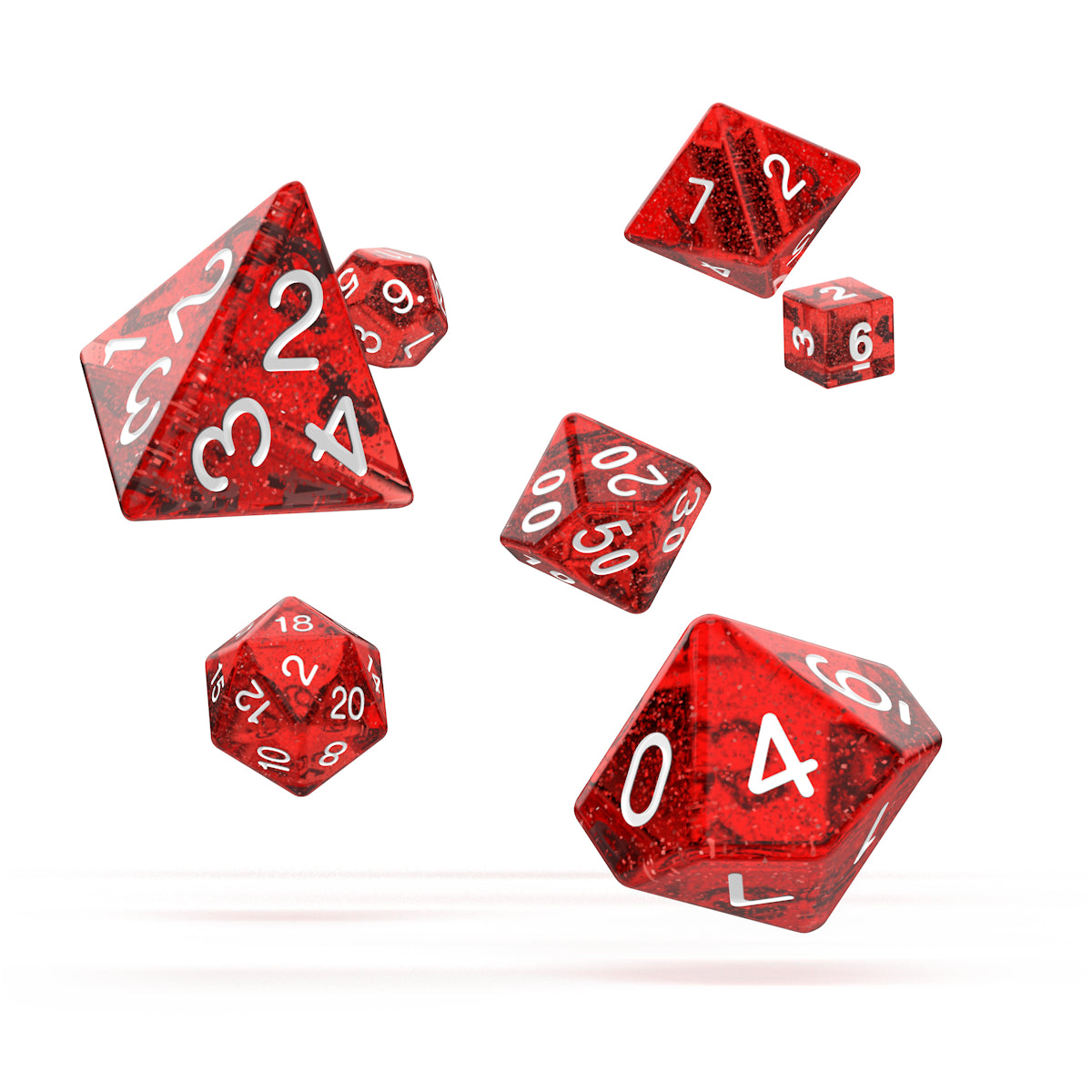 oakie doakie DICE RPG Set Speckled: Red (7)